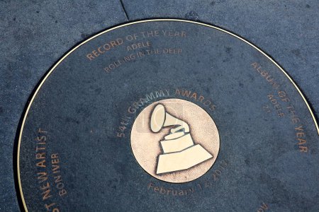 Photo for Los Angeles, California - October 7, 2023: The Grammy Walk of Fame - 54th Grammy Awards 2012: ADELE and BON IVER - Royalty Free Image