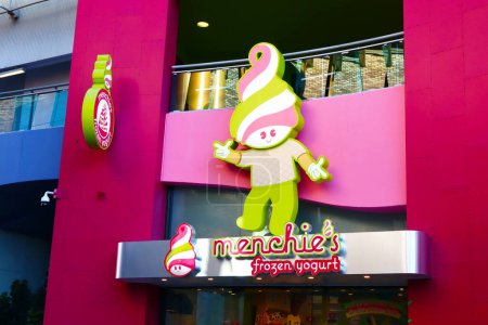 Photo for Universal City, Hollywood, California - October 3, 2023: Menchie's Frozen Yogurt. The yogurt your way, where you can choose the flavors and toppings on CityWalk at Universal Studios Hollywood - Royalty Free Image