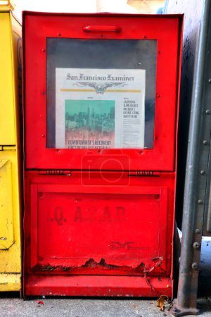 Photo for San Francisco, California - October 25, 2023: San Francisco Examiner newspaper vending boxes - Royalty Free Image
