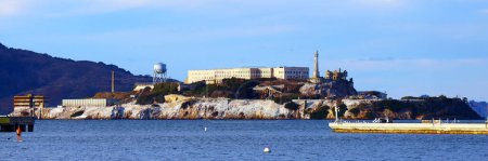 Photo for San Francisco, California - 21 October 2023: view of Alcatraz Island with prison - Royalty Free Image