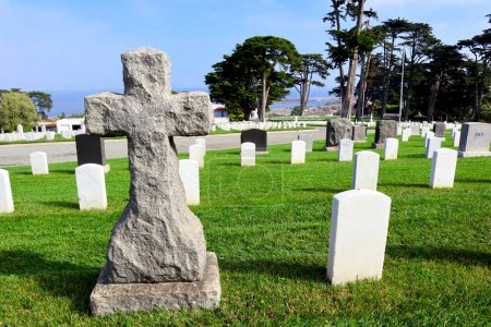 Photo for San Francisco, California - October 24, 2023: San Francisco National Cemetery in Presidio Park - Royalty Free Image