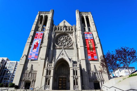 Photo for San Francisco, California - October 25, 2023: Grace Cathedral, American cathedral of the Episcopal Church - Royalty Free Image