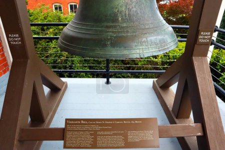 Photo for San Francisco, California - October 24, 2023: Vigilante Bell, used by the Committee of Vigilance of 1856, located in the Presidio National Park site in San Francisco - Royalty Free Image