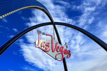 Photo for Las Vegas, Nevada - 7 December 2023: Las Vegas, Nevada: Las Vegas Boulevard Gateway Arches sign in downtown Las Vegas - Royalty Free Image