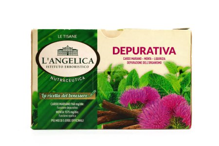 Téléchargez les photos : Rome, Italie - 17 février 2024 : Detox Herbal Tea L'Angelica Herborist Institute - en image libre de droit