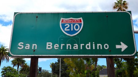 Photo for Los Angeles, California: Interstate 210 Foothill Freeway Entrance sign to San Bernardino - Royalty Free Image