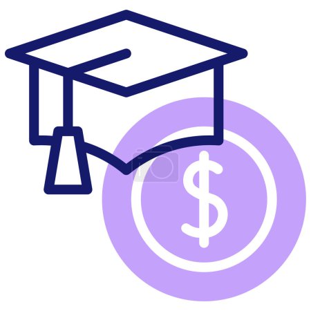 Illustration for Graduation certificate. web icon - Royalty Free Image
