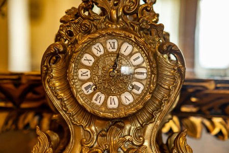 old wooden clock in the room-stock-photo