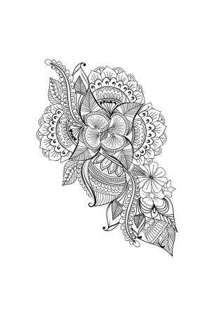 Foto de Mandala floral. ilustración vectorial. ornamento redondo. - Imagen libre de derechos
