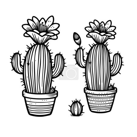 Foto de Contorno página para colorear de cactus, página para colorear de cactus realista, dibujo de cactus a lápiz, dibujo de cactus a lápiz, dibujo de cactus en blanco y negro, dibujo de cactus simple clipart de cactus lindo en blanco y negro en blanco y negro - Imagen libre de derechos