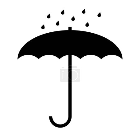 Acepta la simplicidad y funcionalidad del paraguas negro con el icono de gotas de lluvia. Este diseño minimalista captura la esencia de la protección contra la lluvia, lo que lo hace perfecto para diseños, logotipos o ilustraciones relacionados con el clima..