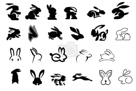 Illustration for The set of Hare or Rabbit icon collection - Royalty Free Image