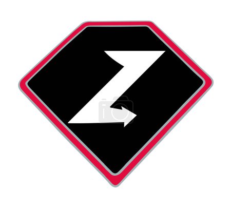Template or black sign with letter Z symbol. Flat vector illustration of lightning sign
