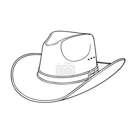 Contour image of a man's hat on a white background. Vector illustration, print for background, print on fabric, paper, wallpaper, packaging.