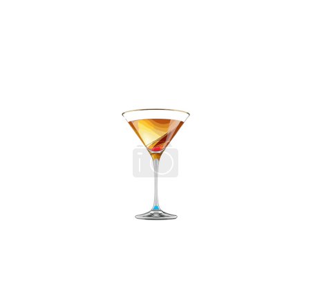 Glass with a cocktail isolated on a white background. Vector illustration