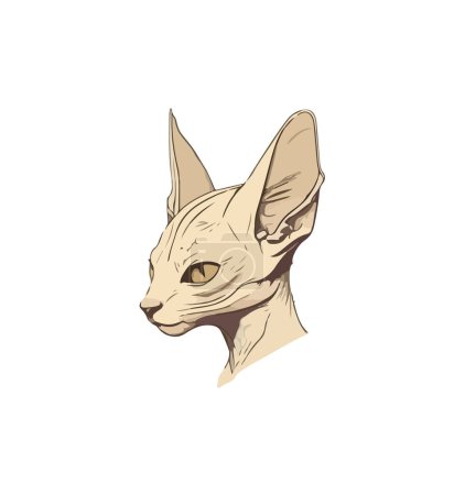 Illustration for Vector illustration of a portrait of the Canadian Sphynx - Royalty Free Image