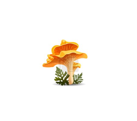 Los hongos del bosque de dibujos animados "las setas de miel" sobre el fondo blanco. Ilustración vectorial, impresión de fondo, impresión en tela, papel, papel pintado, embalaje