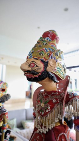Téléchargez les photos : Indonesian authentic wayang golek, wooden carved rod puppet. - en image libre de droit
