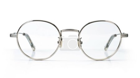 Photo for Round optical common reading glasses isolated on white background. - Royalty Free Image