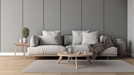 Foto de Simple sala de estar moderna minimalista, acogedor, cómodo y elegante para la casa y el apartamento, buen interior. - Imagen libre de derechos