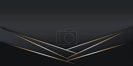 Moderne Hintergrund Schwarz Gold Linie Luxus Hintergrund