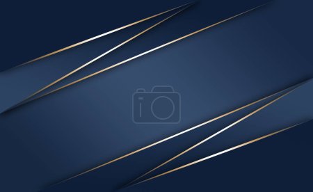 Photo for Golden line blue background modern - Royalty Free Image
