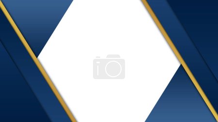 Photo for Blue white background with gold ribbon frame for banner background frame copy space - Royalty Free Image