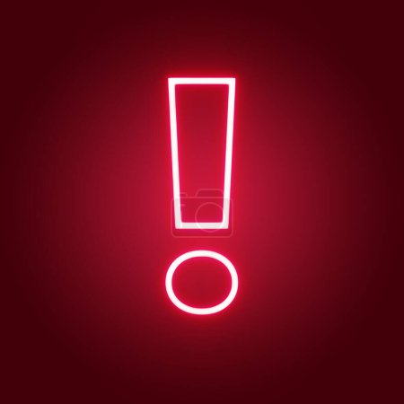 warning icon red glow square design
