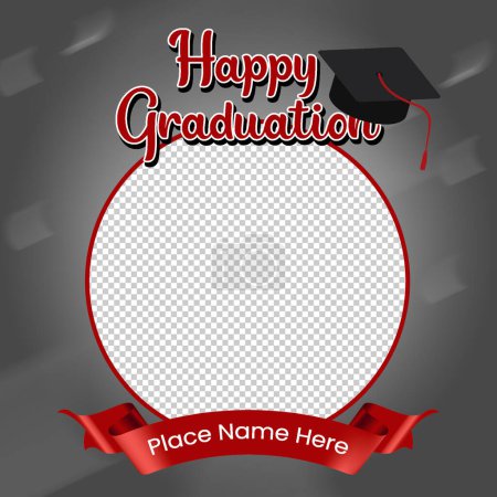 Photo for Happy graduation day banner template greeting illustration - Royalty Free Image