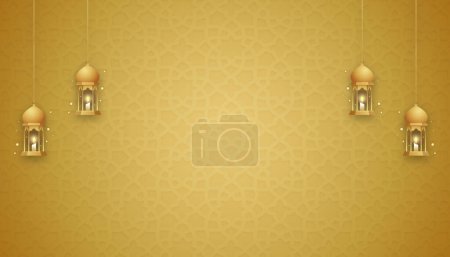 Photo for Modern Islamic background blank text, golden luxury islamic background for Ramadan Kareem and eid Mubarak design illustration, islamic background vector template design illustration - Royalty Free Image