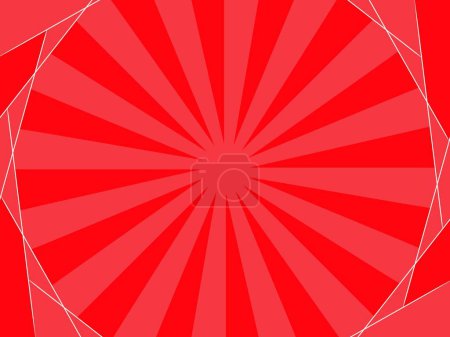 Red cartoon comic background blank template, abstract background with rays red