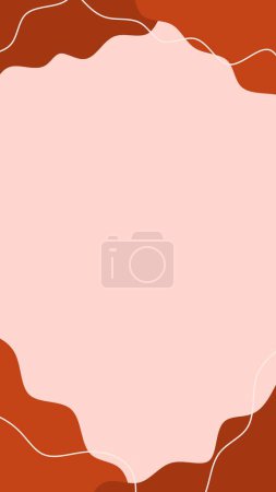 orange abstract shape background with waves portrait story background blank