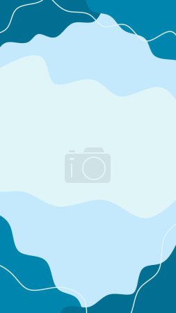 blue abstract shape background with waves portrait story background blank