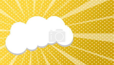yellow comic background with cloud element blank text