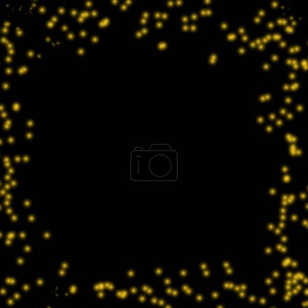 Confetti brillo elemento de luz amarilla, estrellas brillantes ornamento amarillo luz diseño fondo negro