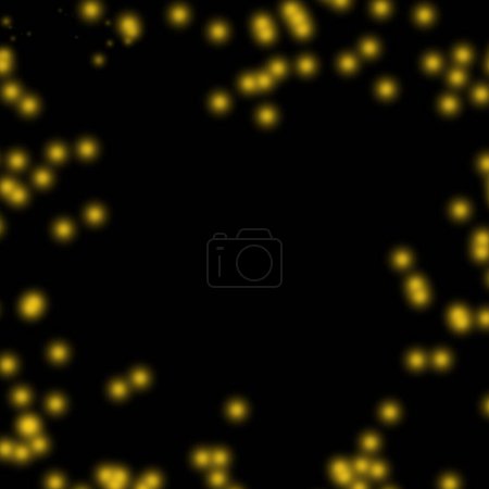 Confetti brillo elemento de luz amarilla, estrellas brillantes ornamento amarillo luz diseño fondo negro