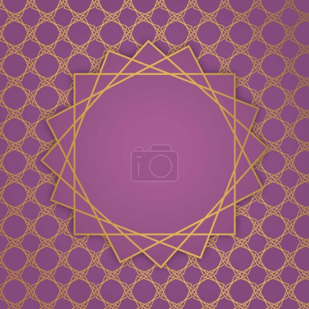 Photo for Purple gold ethnic muslim ornaments backdrop, purple background with seamless design template - Royalty Free Image