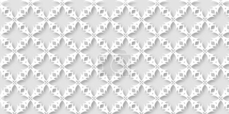 abstrakte nahtlose geometrische islamische Hintergrund weiß, ethnisch muslimischen Ornamenten editierbare Farbe, weißer Hintergrund mit nahtlosen Design-Vorlage