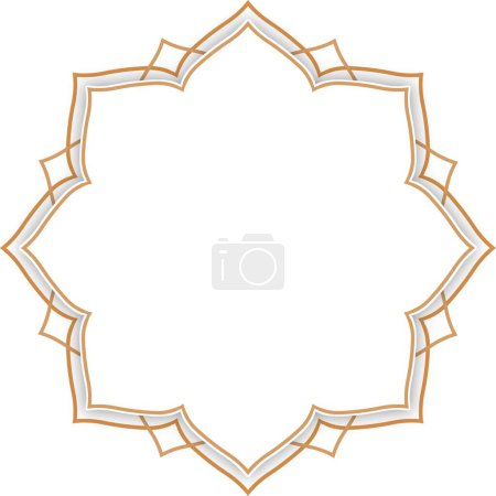 Téléchargez les photos : Or mandala élément islamique ornement, ramadan kareem 2024 élément mandala mosquée illustration fleur - en image libre de droit