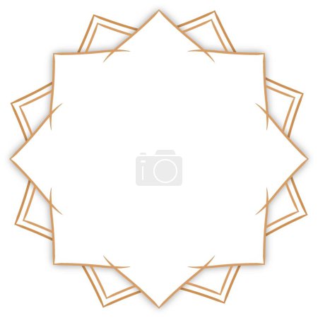Photo for Gold mandala islamic element ornament, ramadan kareem 2024 element mandala mosque illustration flower - Royalty Free Image