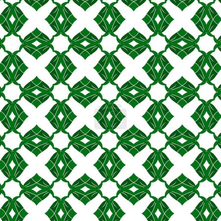 Photo for Abstract seamless geometric islamic background green, ethnic muslim ornaments editable colour - Royalty Free Image