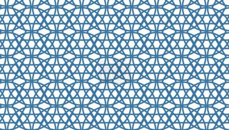 Photo for Abstract seamless geometric islamic background blue, ethnic muslim ornaments background white - Royalty Free Image