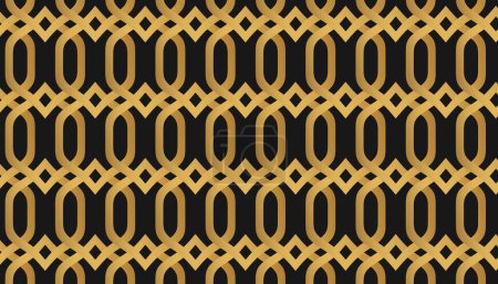 luxe or islamique sans couture élément de fond de motif noir, motif arabe doré bannière de conception de fond