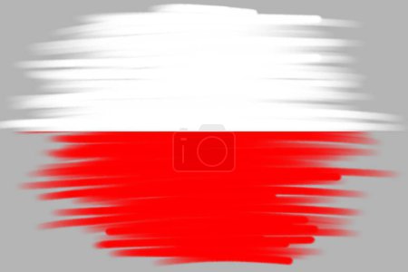 poland flag brush stroke transparent element, national flag of poland