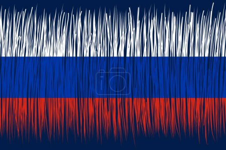 bandera nacional de Rusia plantilla de diseño, pincel de bandera de Rusia trazo bandera fondo