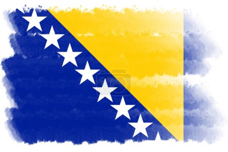 national flag of Bosnia dan Herzegovina design template background, Bosnia dan Herzegovina flag brush stroke flag