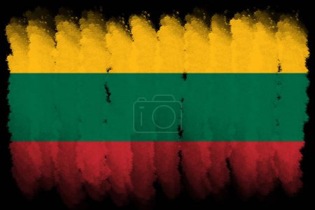 Pinsel Flagge Litauen Hintergrund, Litauen Pinsel Aquarell Flagge Design-Vorlage Element
