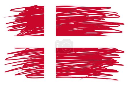 brush flag Denmark background, Denmark brush watercolour flag design template element