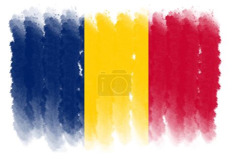 Photo for National flag of chad design template background, chad flag brush stroke flag - Royalty Free Image