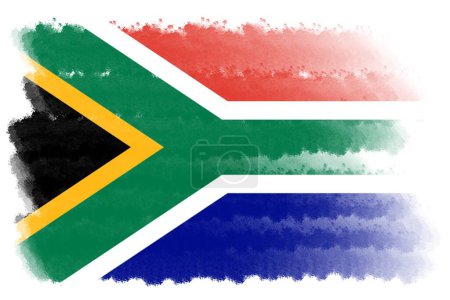 pincel bandera Sudáfrica fondo, Sudáfrica pincel acuarela bandera diseño plantilla elemento
